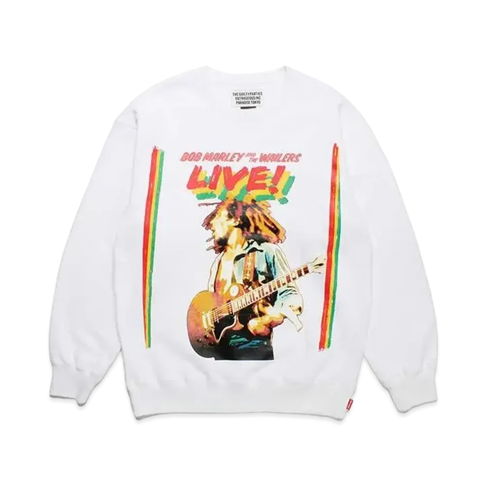 WACKO MARIA Bob Marley / Middle Weight Sweat Shirt "White"