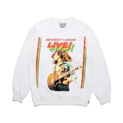 WACKO MARIA Bob Marley / Middle Weight Sweat Shirt "White"