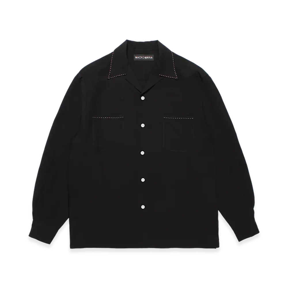WACKO MARIA 50's Open Collar Shirt "Black"