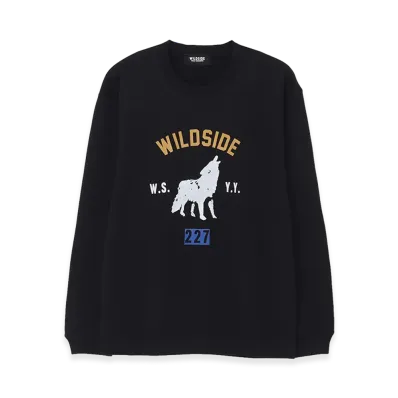 WILDSIDE YOHJI YAMAMOTO 10oz Flocked Wolf Sweat "Black"