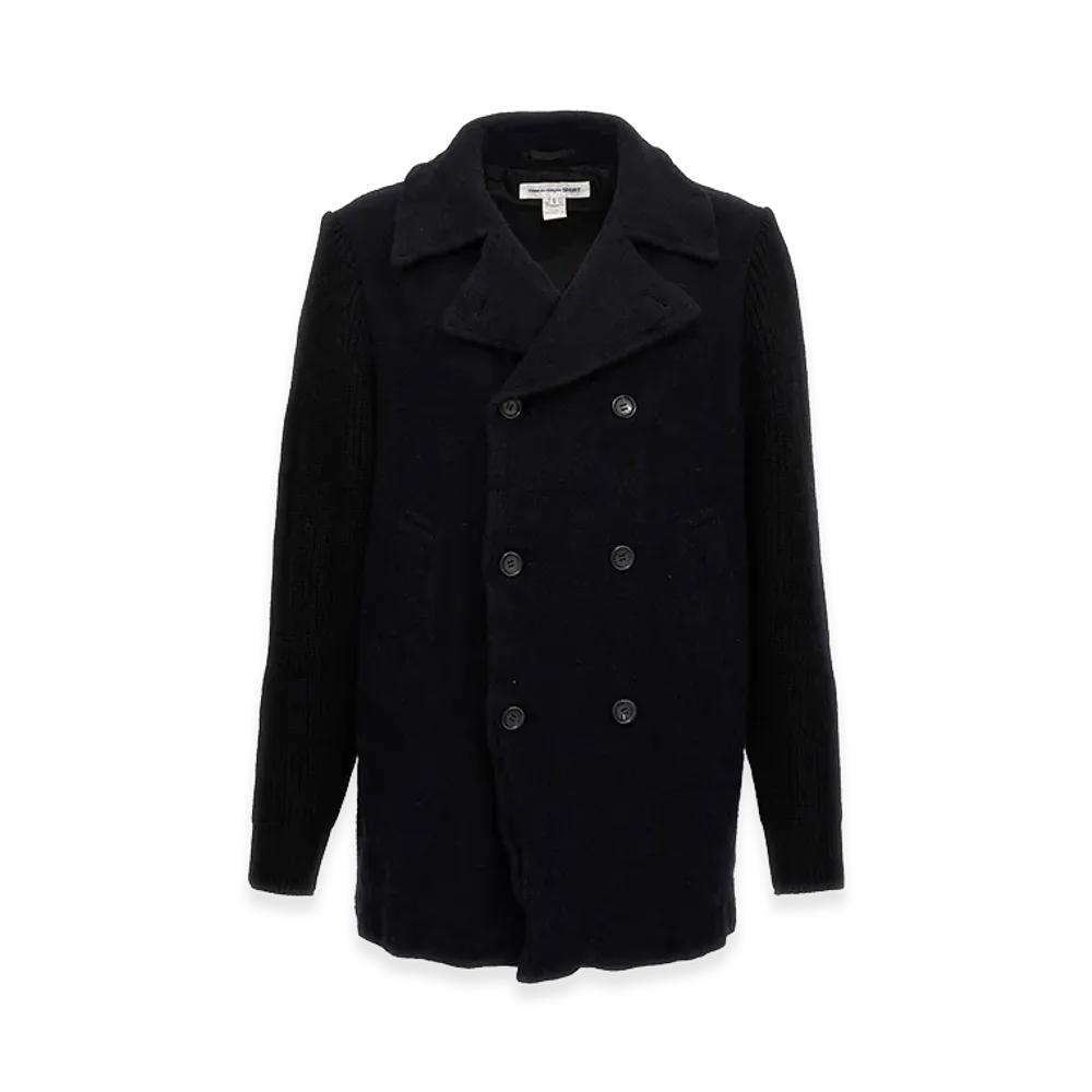 COMME des GARCONS SHIRT Double-Breasted Wool Coat "Black"
