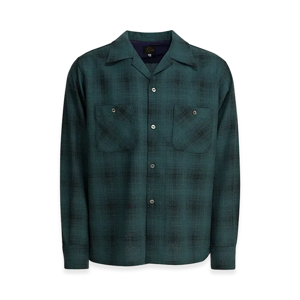 NEEDLES Checked Wool "One-Up" Shirt "Green"