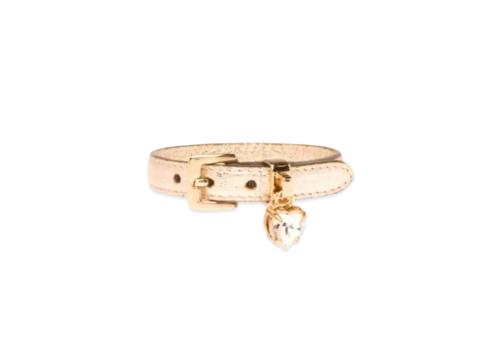 MIU MIU Crystal With Madras Leather Bracelet "Gold"