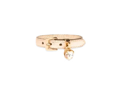 MIU MIU Crystal With Madras Leather Bracelet "Gold"