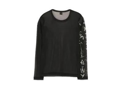 Yohji Yamamoto Y's Pe TULLE CALLIGRAPHY PRINT "Black"