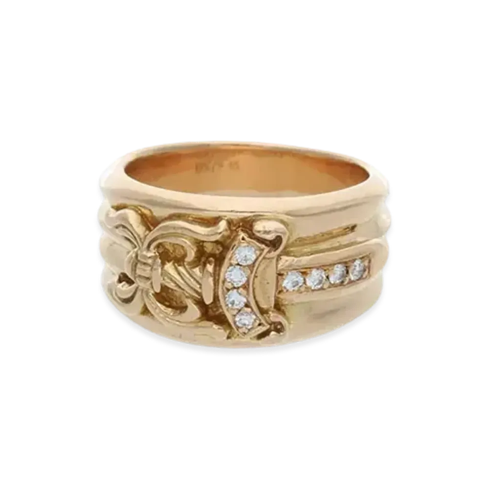 Chrome Hearts 22K Dagger Pave Diamond Ring "Yellow Gold""