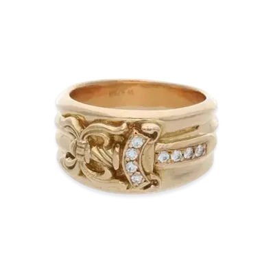 Chrome Hearts 22K Dagger Pave Diamond Ring "Yellow Gold""