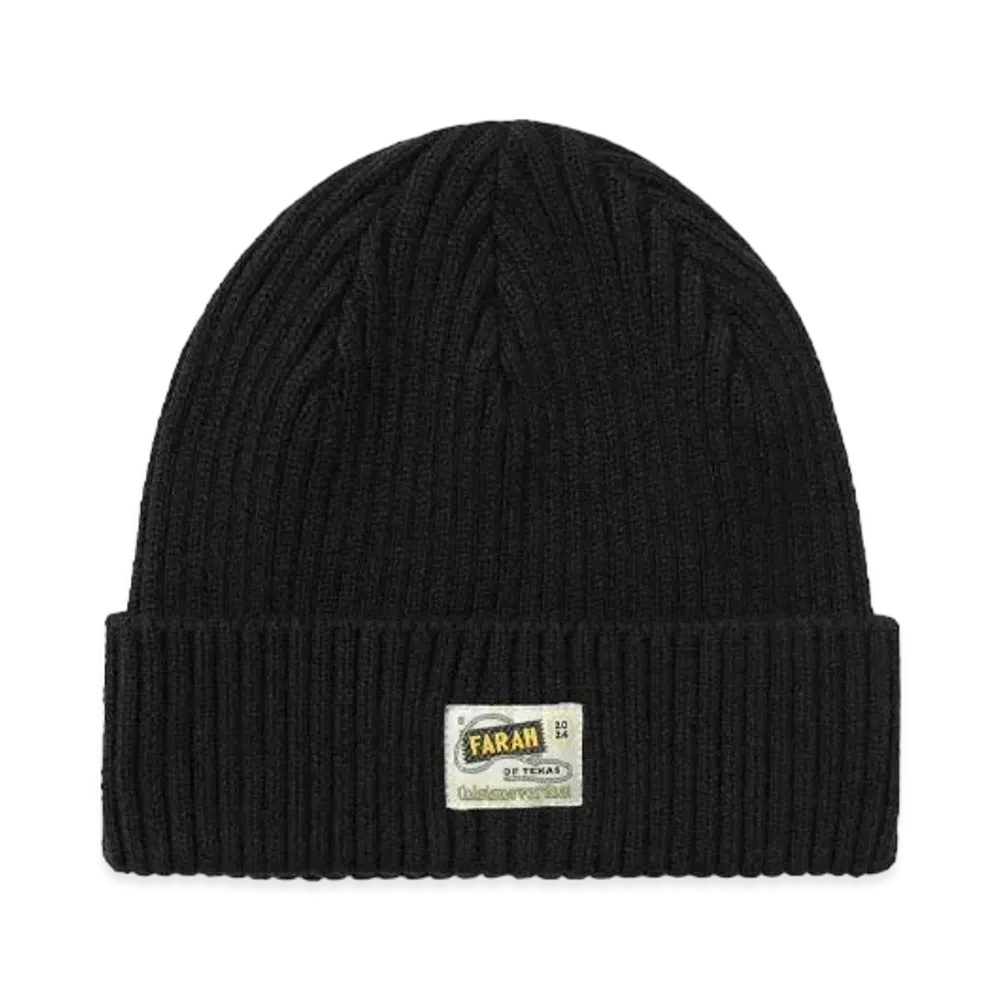 thisisneverthat x FARAH Ribbed Beanie "Black"
