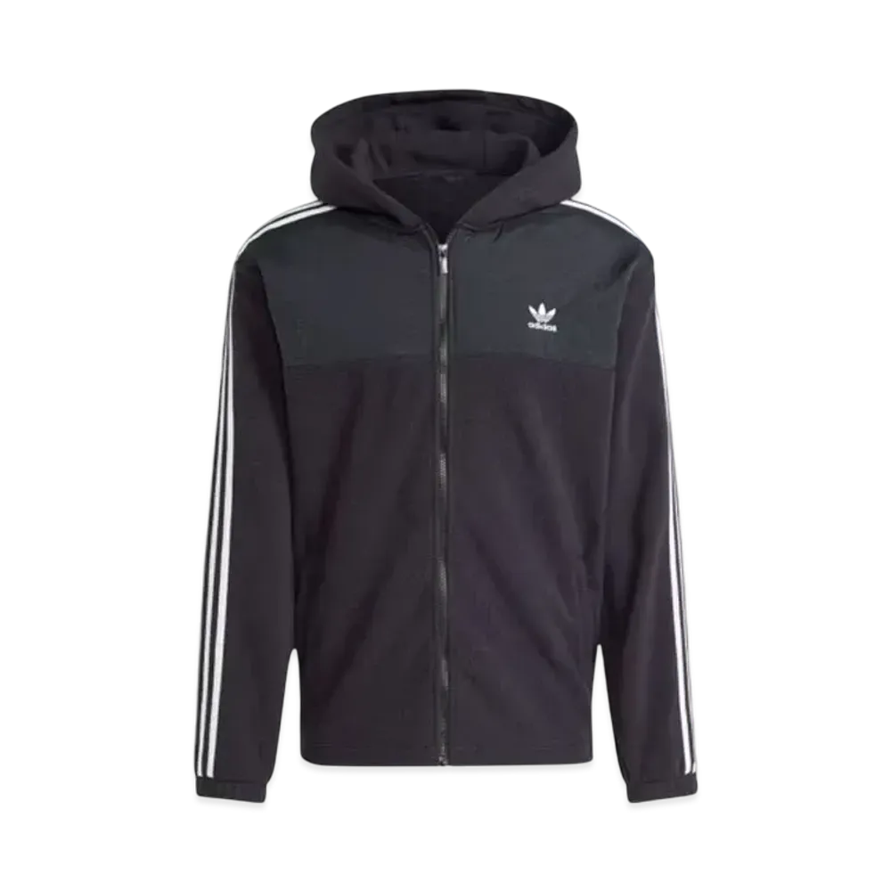 adidas Adicolor Three Stripes Teddy Fleece Hoodie "Black"