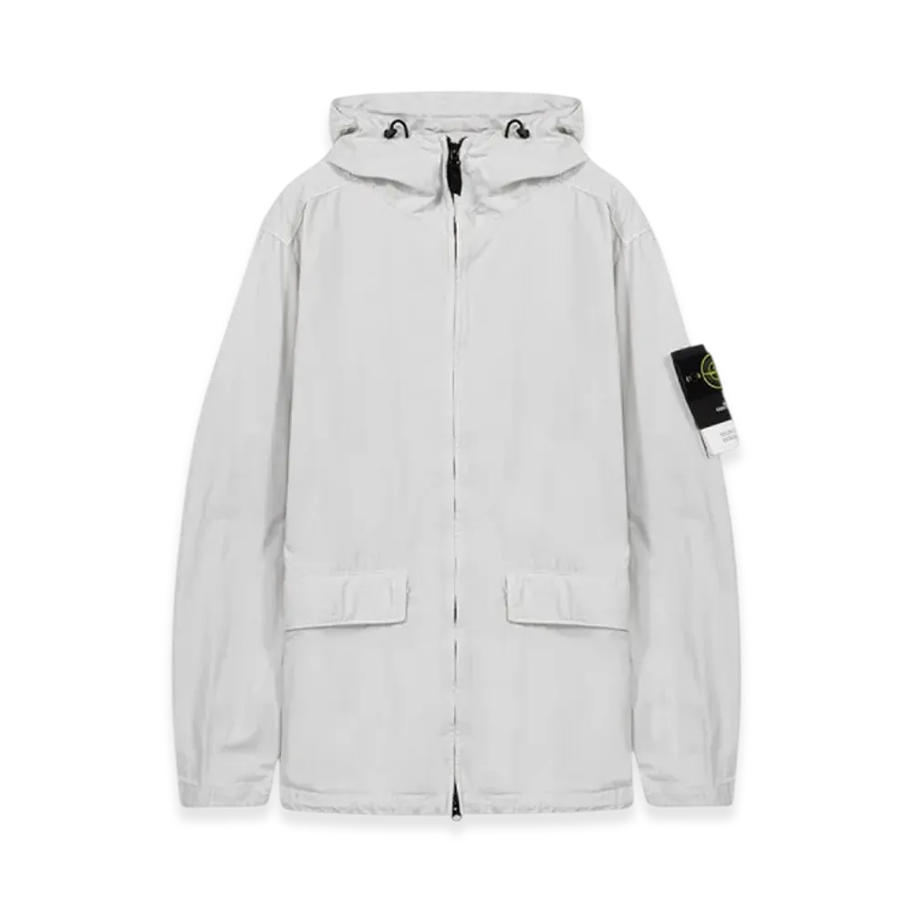 Stone Island 40833 Nylon Cotton Batavia Garment Dyed Hooded Jacket - 22SS "Ice"