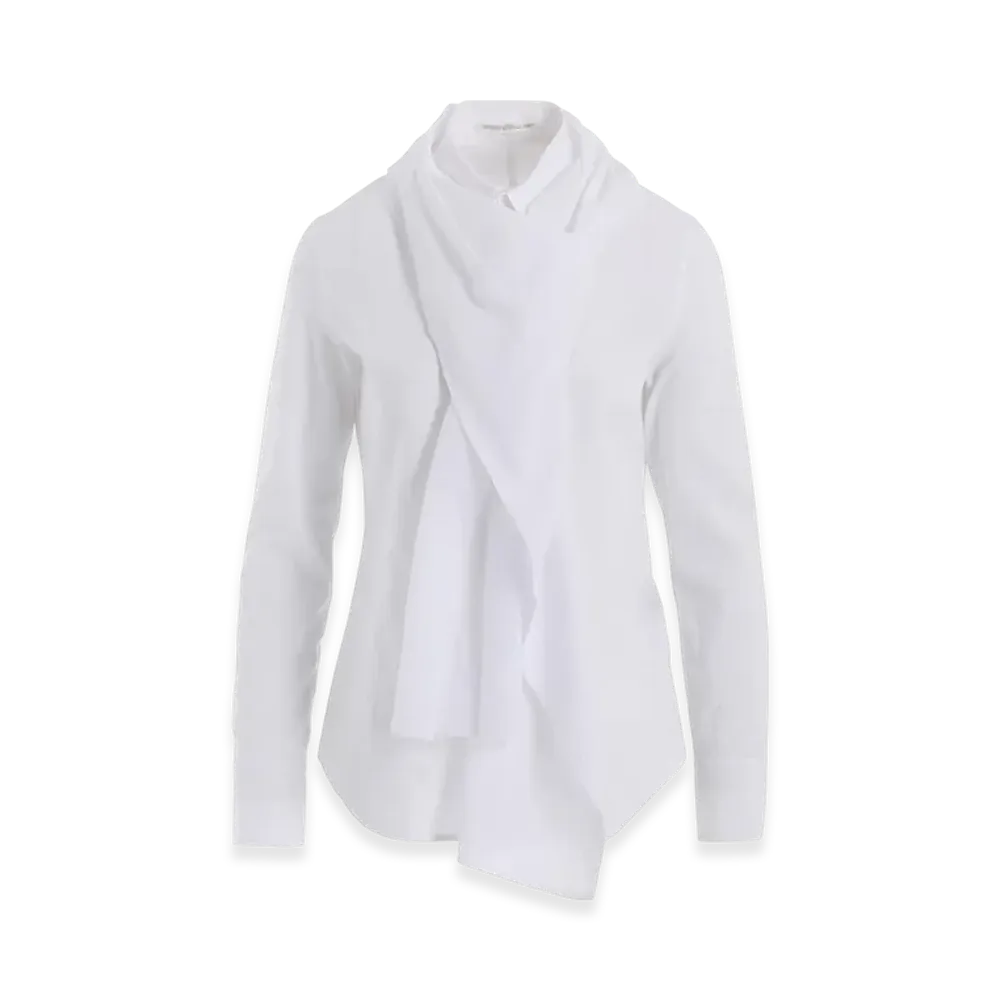 Yohji Yamamoto 100/-Khadi Stole Detail Blouse "White"