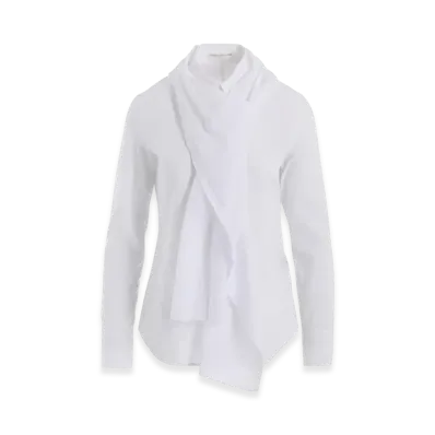 Yohji Yamamoto 100/-Khadi Stole Detail Blouse "White"