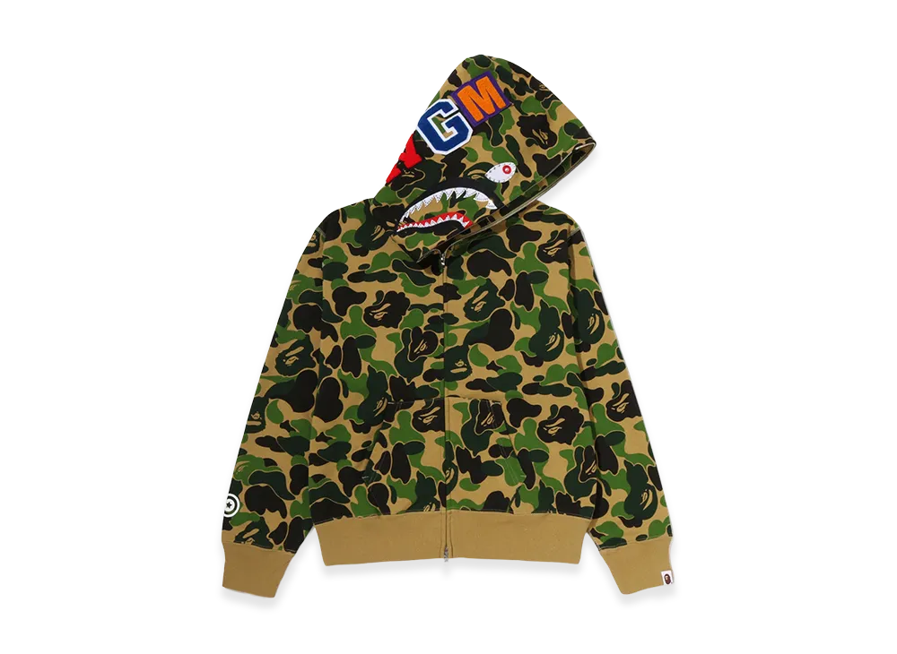 A BATHING APE Women's ABC Camo Crystal Stone Shark Full Zip Hoodie "Green"