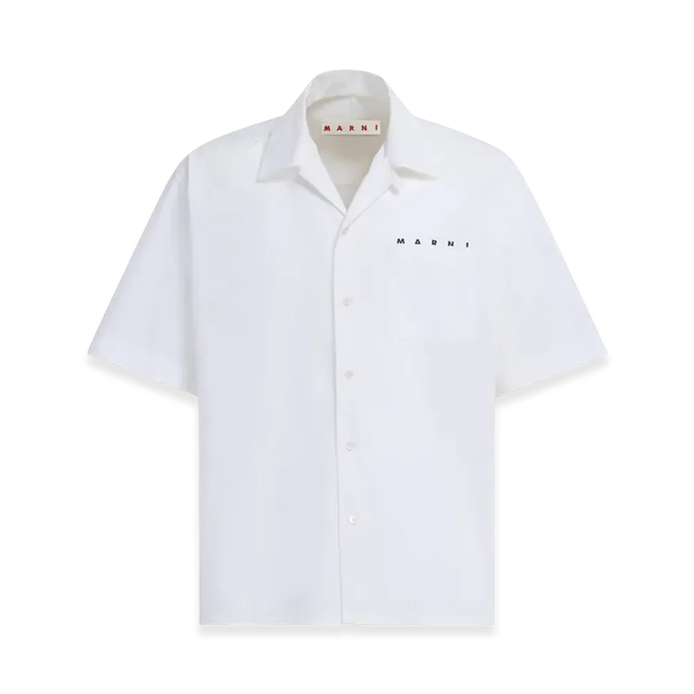 MARNI Poplin Bowling Hidden Logo Shirt "White"