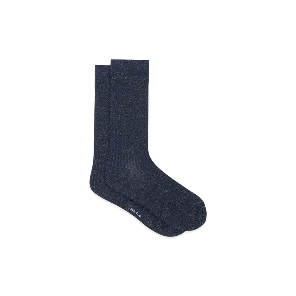 Paul Smith Silver Glitter Socks "Navy"