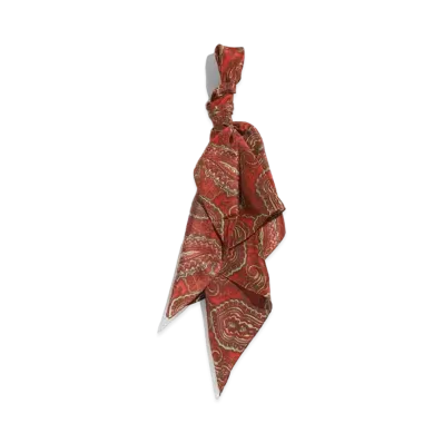 Needles SCARF - SILK FLAT CREPE / PAISLEY PT. "Red"