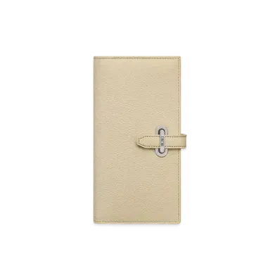 Dior Normandie Vertical Bifold Wallet Dior Icons Calfskin "Beige"