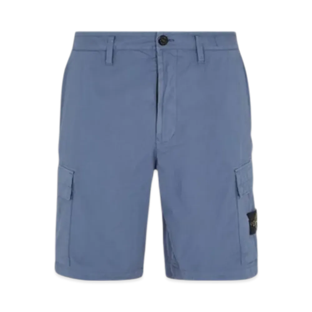 Stone Island L0803 Regular Fit Cargo Bermuda Shorts - 24SS "Avio Blue"