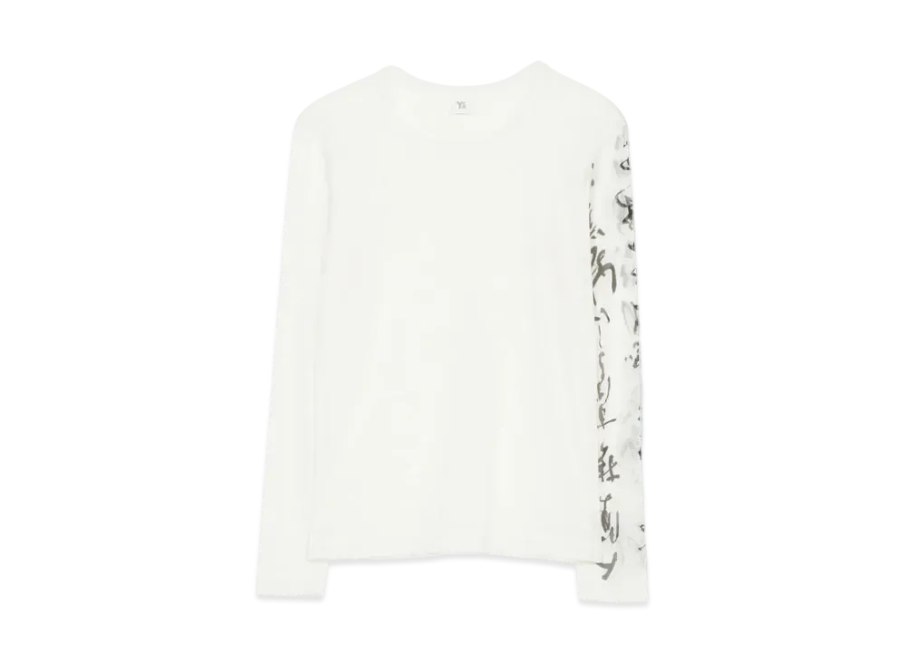 Yohji Yamamoto Y's Pe TULLE CALLIGRAPHY PRINT "Off White"
