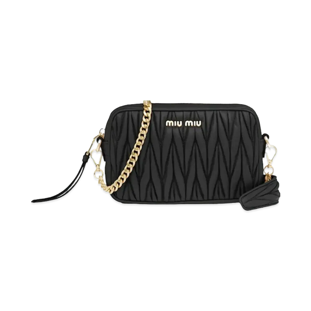 MIU MIU Materasse Leather Shoulder Bag "Black"