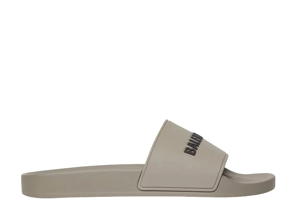 BALENCIAGA Pool Slide Sandal "Gray/Black"