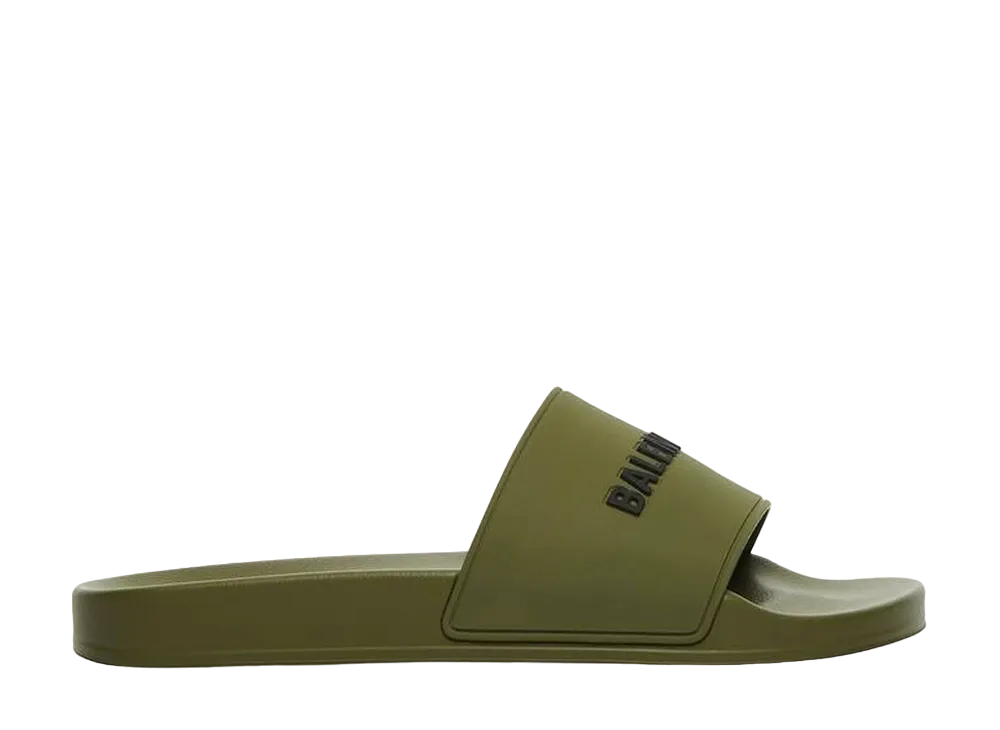 BALENCIAGA Pool Slide Sandal "Khaki/Black"