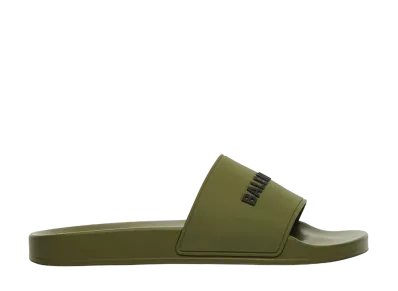 BALENCIAGA Pool Slide Sandal "Khaki/Black"