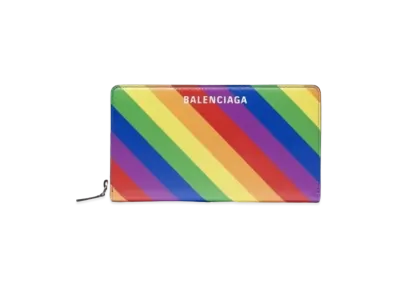 BALENCIAGA Ville Horizontal Zip Wallet "Rainbow"