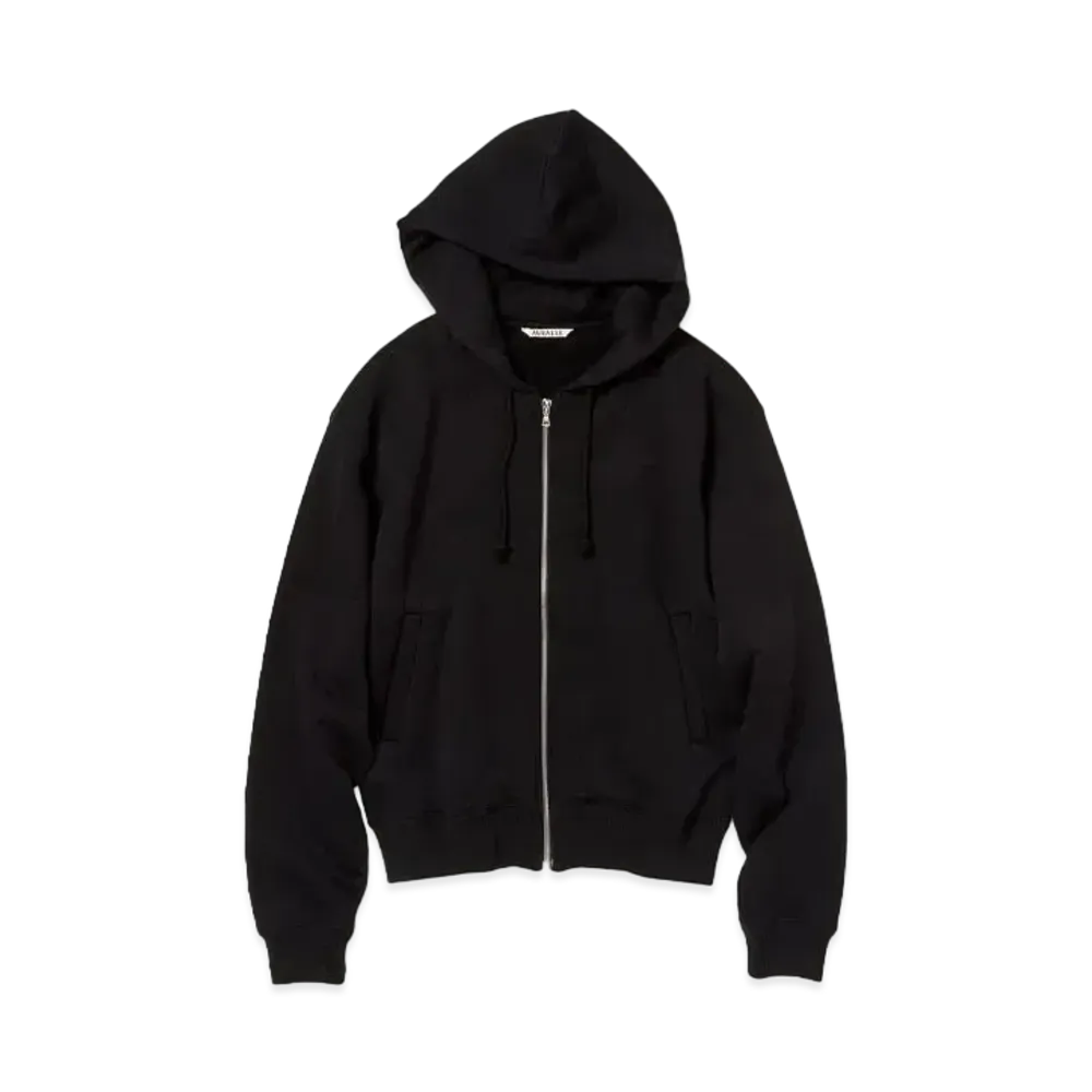 AURALEE Smooth Soft Sweat Zip Parka "Black"