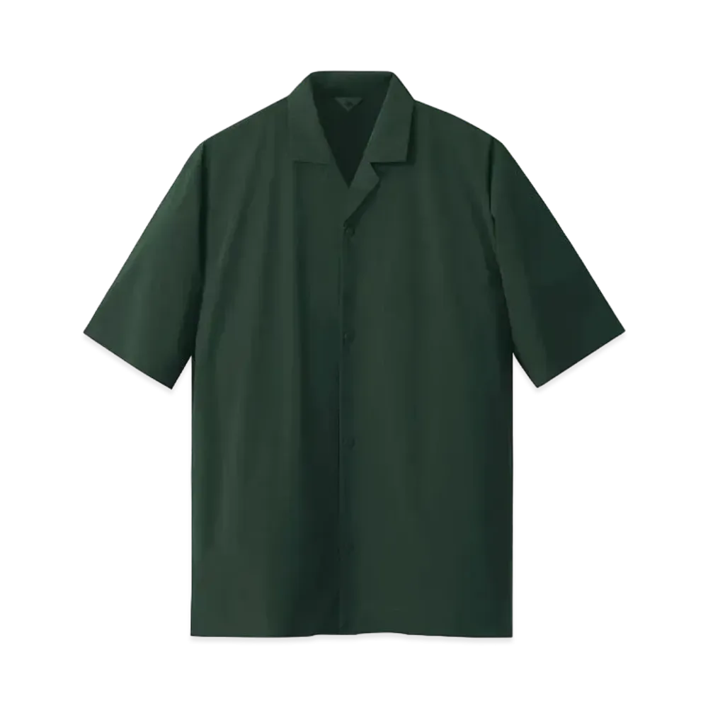 DESCENTE ALLTERRAIN Untrimmed H/S Open Collar Shirts "Darkish Green"