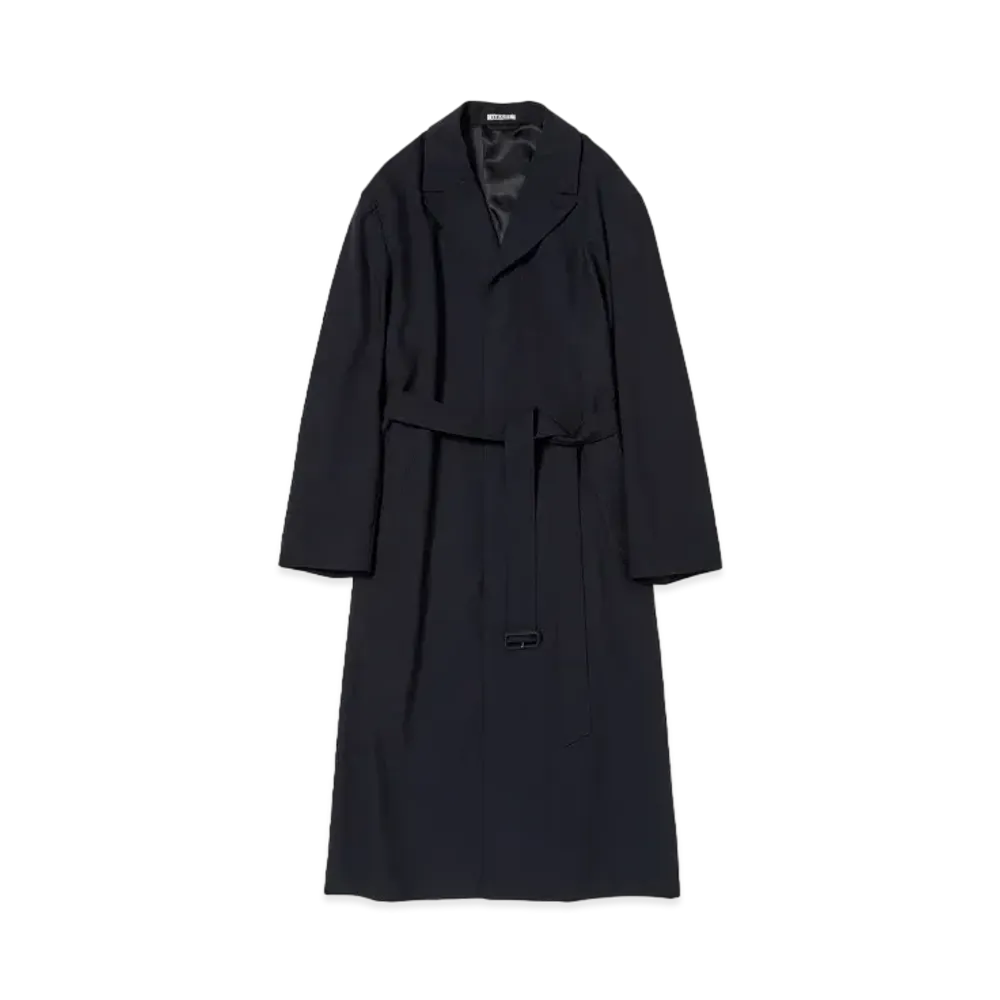 AURALEE Hard Twist Wool Twill Chesterfield Coat "Top Navy"