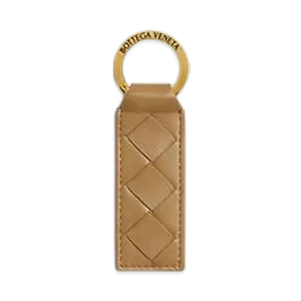Bottega Veneta Tab Key Ring "Dark Praline"