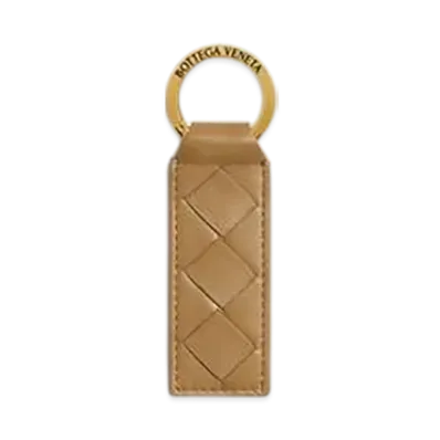Bottega Veneta Tab Key Ring "Dark Praline"