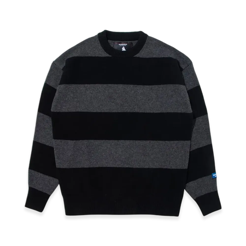 A BATHING APE BY KAZUKI KURAISHI Stripe Relaxed Fit Knit Sweater "Black"