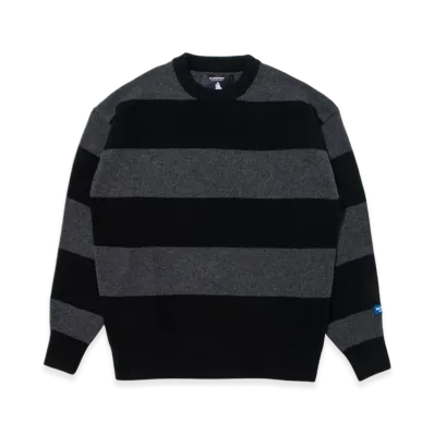 A BATHING APE BY KAZUKI KURAISHI Stripe Relaxed Fit Knit Sweater "Black"