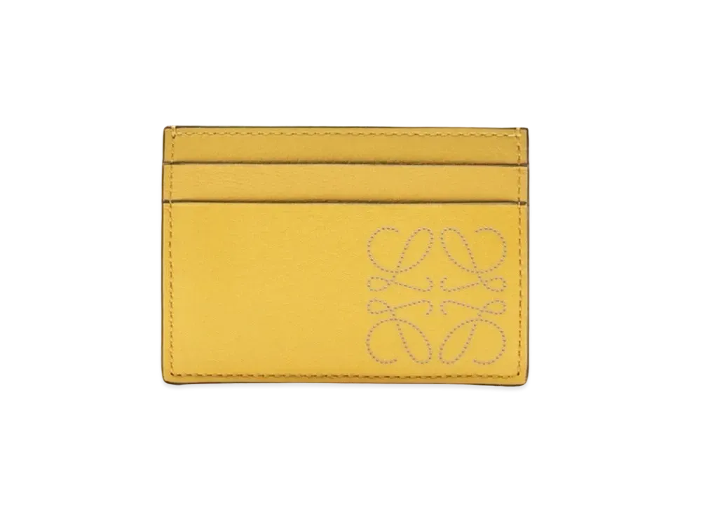 LOEWE Brand Plain Cardholder "Mustard / Light Oat"