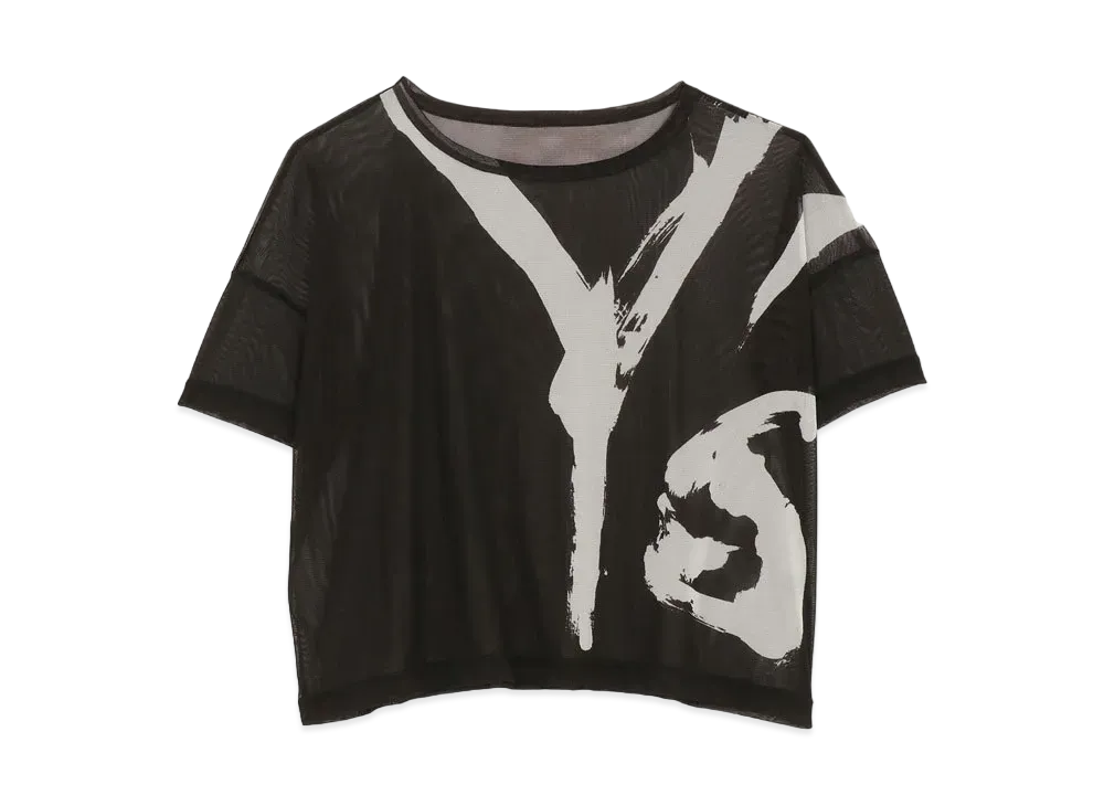 Yohji Yamamoto Y's Pe TULLE CALLIGRAPHY PRINT "Black"