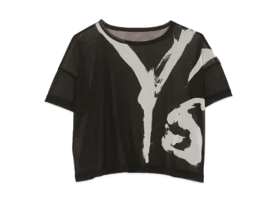 Yohji Yamamoto Y's Pe TULLE CALLIGRAPHY PRINT "Black"