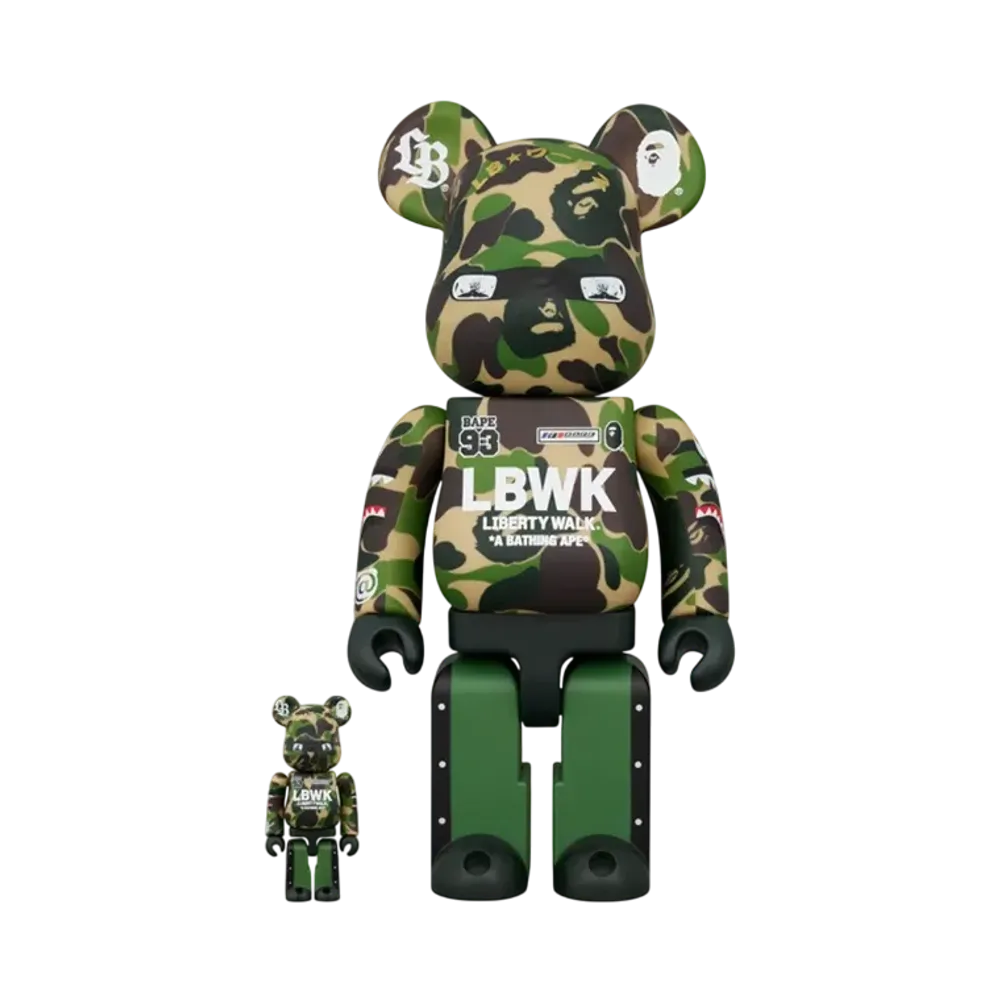 MEDICOM TOY "BEARBRICK" LBWK x BAPE 100% & 400%