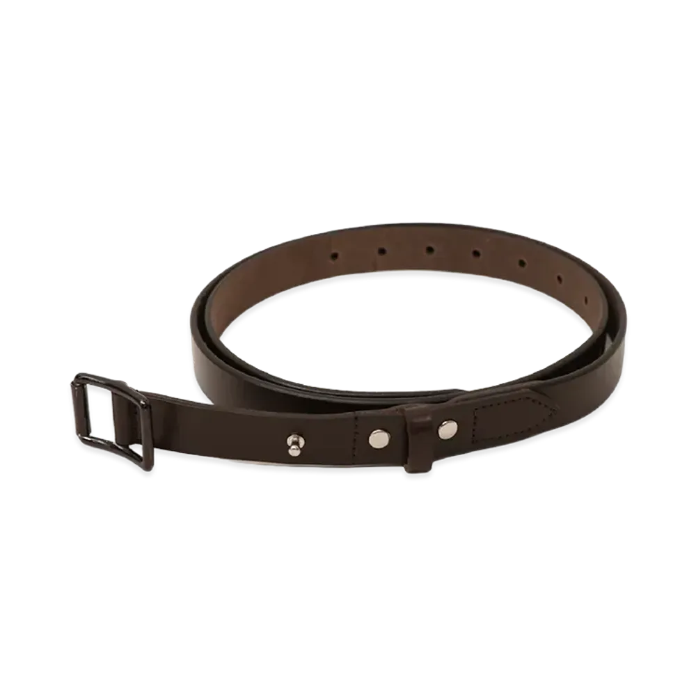 ANCELLM Button Stud Leather Belt "Brown"
