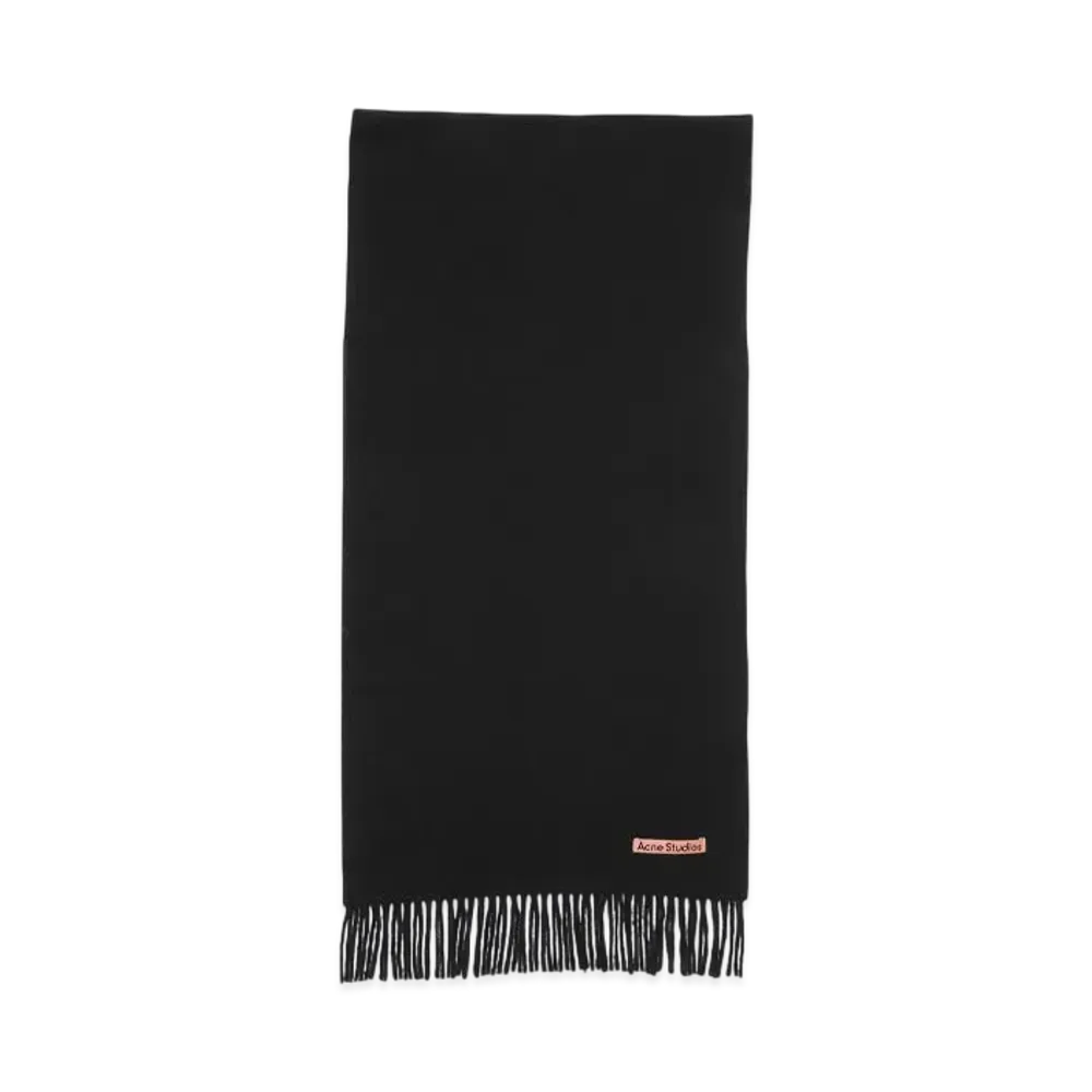 Acne Studios Fringed Wool Scarf - Narrow "Black"