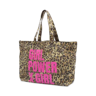 X-Girl Women's Girl Power Big Tote Bag "Beige"