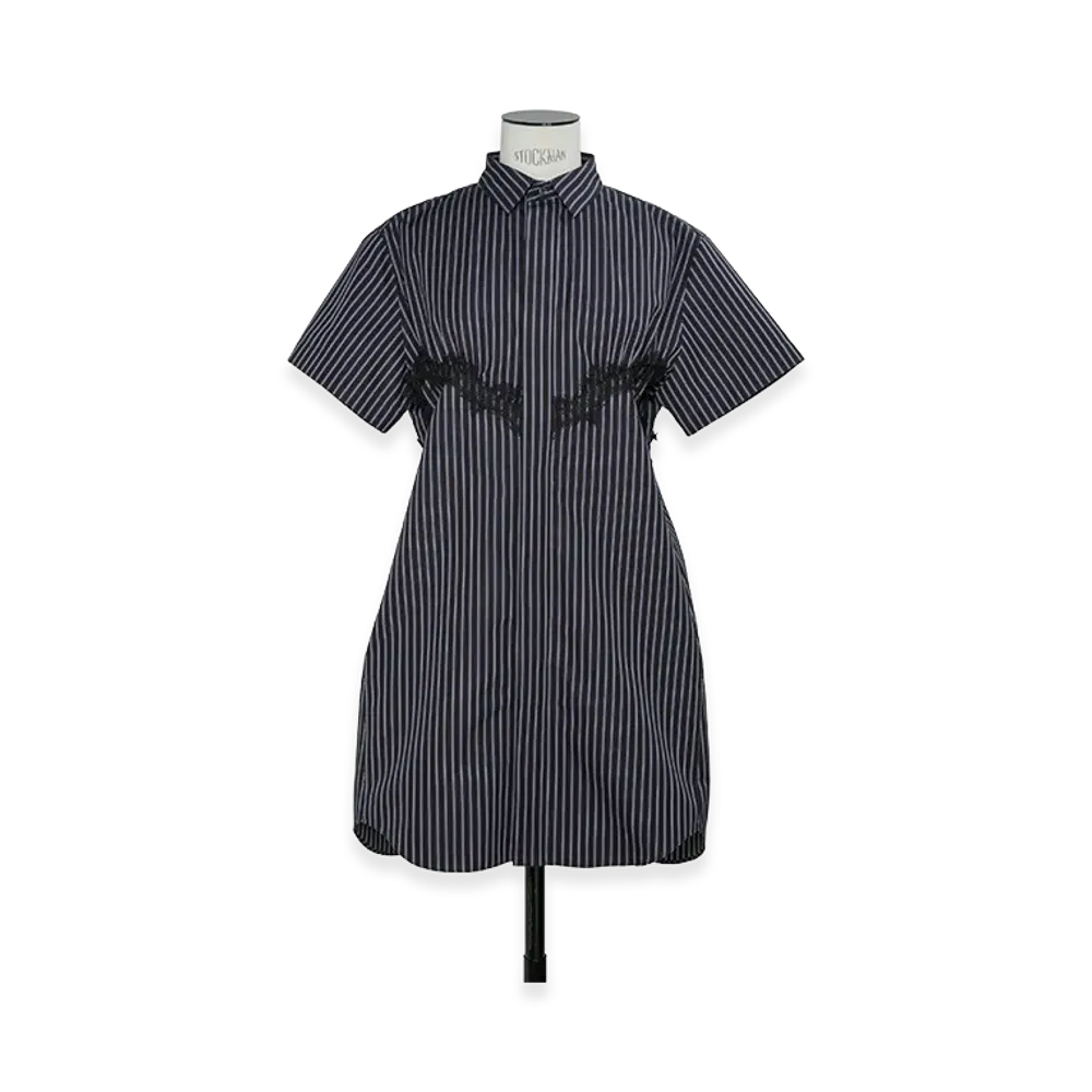sacai Women's Poplin Dress "Navy Stripe"