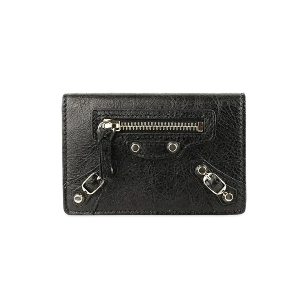 BALENCIAGA Classic City Leather Card Case "Black"