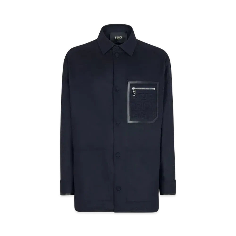 FENDI Men's Blouson Cashmere Go-To Jacket "Blue"