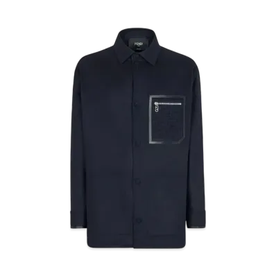 FENDI Men's Blouson Cashmere Go-To Jacket "Blue"
