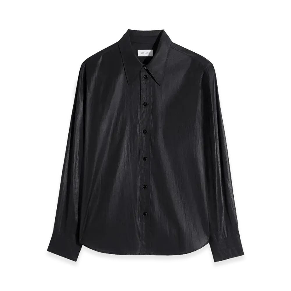 LEMAIRE Women's Chintz Toile Pointed Collar Surrealist Shirt "Caviar"
