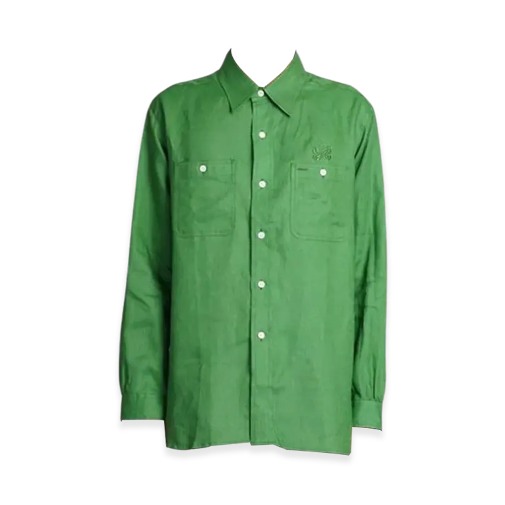 NEEDLES Linen Canvas Work Shirt "Green"