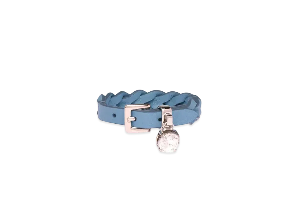 MIU MIU Nappa Leather Bracelet "Light Blue"