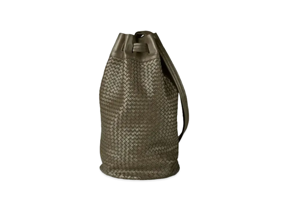 Bottega Veneta Intrecciato Cabat Weaving Craft Travel Bag "Mustard Green"